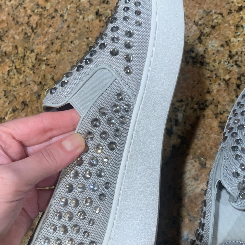 Authentic , like new Michael Kors Silver Studded Women's Loafers comfy  sexy, 7 - Picture 7 of 17